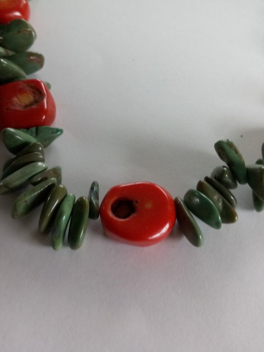 Vintage genuine turquoise and coral beads necklace gorgeous Toggle Sterling - Picture 6 of 6